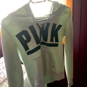 This a pink hoodie the Color mint